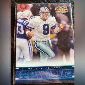 2007 Donruss Gridiron Gear Tony Romo Platinum Parallel 3/50 Dallas Cowboys‎
